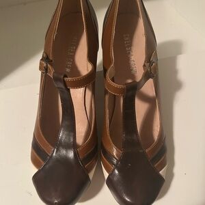 Chelsea Crew Monet Brown and Tan Heels Women Size 40